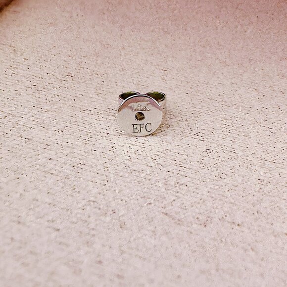 .07 ctw 14K White Gold "Baby" Solitaire Diamond Stud Earrings Pair EF Collection - Picture 3 of 5